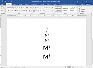 Instructions on how to write exponents in words, square meters, cubic meters