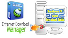 How to schedule a shutdown by Internet Download Manager