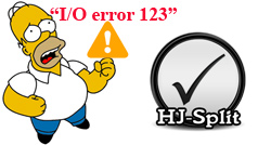 How to fix error I / O error 123 in HJSplit