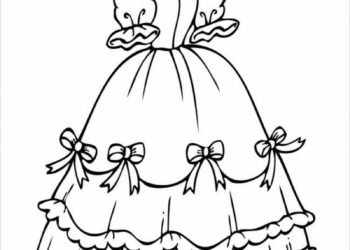 Verzameling van de mooiste prinses jurk kleurplaten voor meisjes