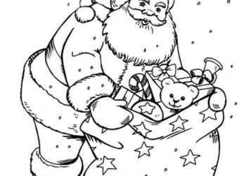 Resumen de dibujos para colorear de Papá Noel para bebés