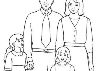 Collection of coloring pages for happy family