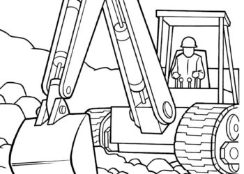 Collection of the best excavator coloring pictures for kids