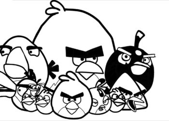 Collection of the best Angry Birds coloring pictures for kids