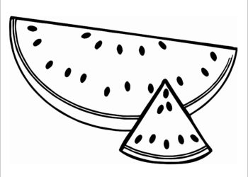 Collection of watermelon coloring pictures for babies to practice coloring