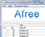 Afree DIVX MPEG WMV DVD to AVI Ripper