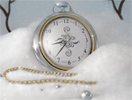 Silver Snow Clock screensaver for Mac