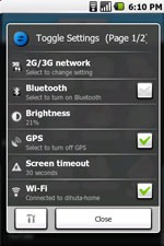 Settings toggle for Android