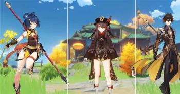 Characters wielding spears in Genshin Impact
