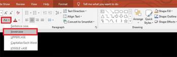 How to convert uppercase to lowercase in PowerPoint