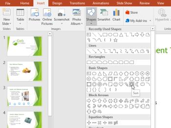 Learn PowerPoint - Lesson 15: How to insert and edit shapes into Shapes in PowerPoint