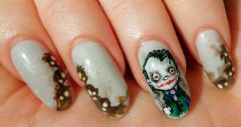 Nail Art Halloween: Joker dan Zombie
