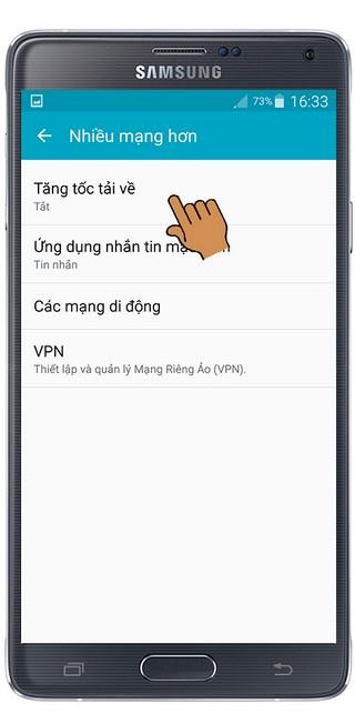 Включить режим ускорения загрузки на Samsung Galaxy Note 4