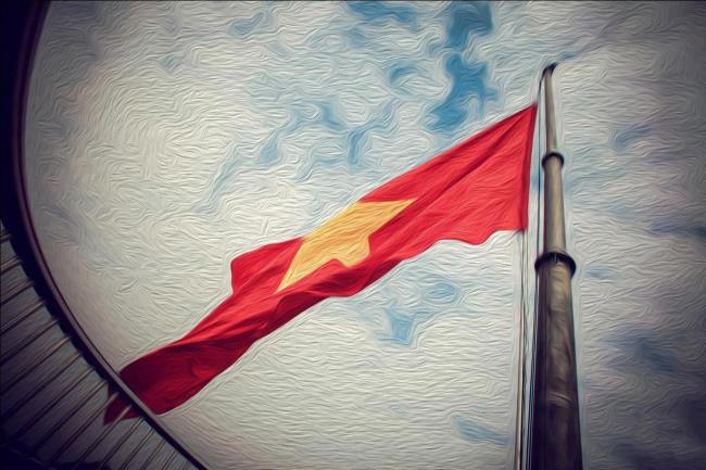 Gambar Bendera Nasional Vietnam yang indah
