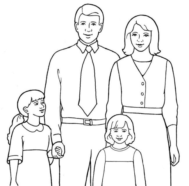 Collection of beautiful family coloring pictures