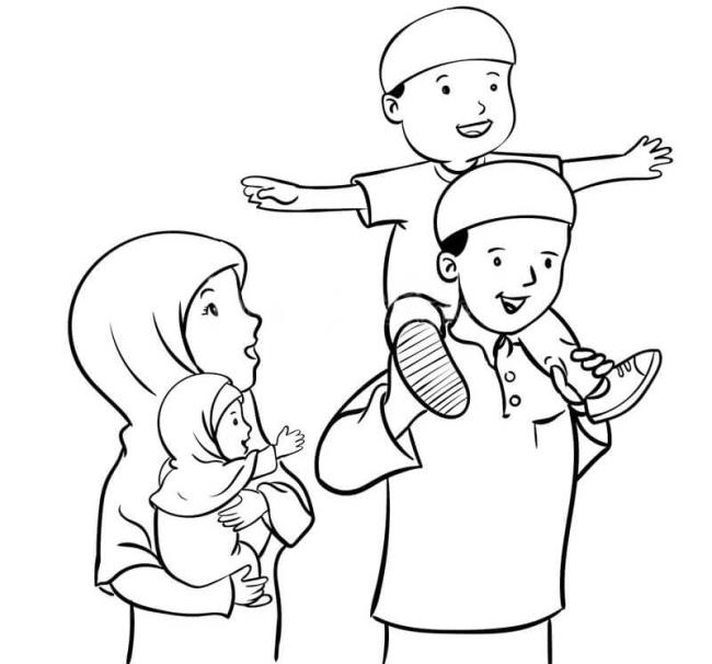 Collection of beautiful family coloring pictures