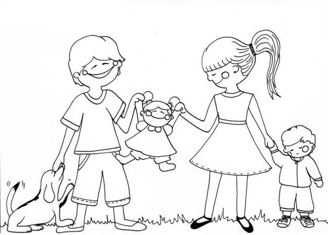 Collection of beautiful family coloring pictures