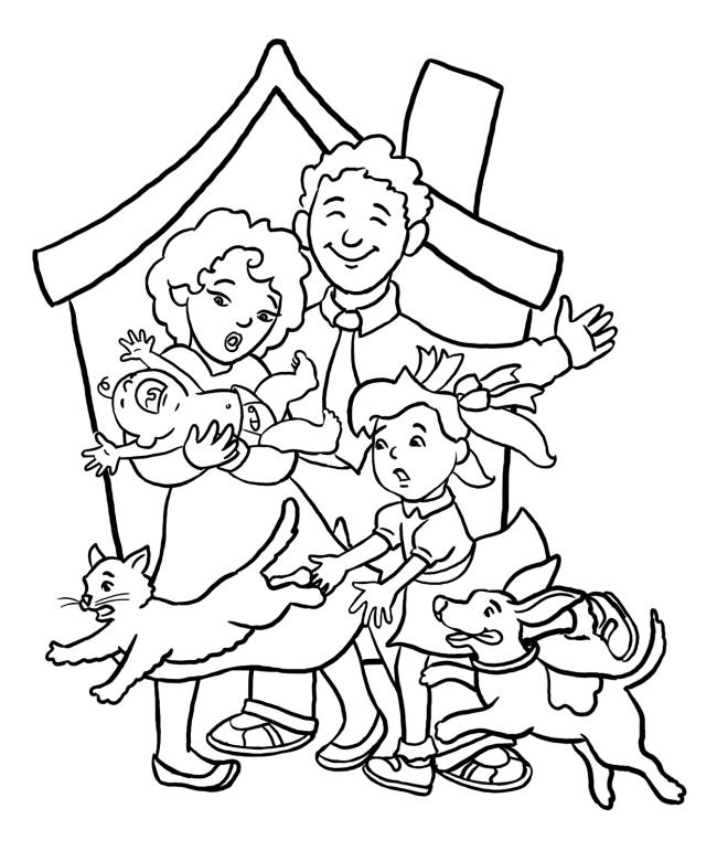 Collection of beautiful family coloring pictures