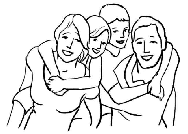 Collection of beautiful family coloring pictures