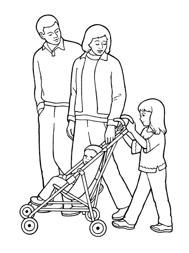 Collection of beautiful family coloring pictures