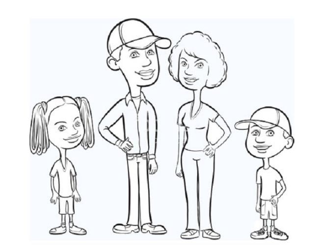 Collection of beautiful family coloring pictures