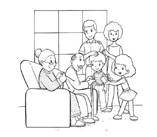 Collection of beautiful family coloring pictures