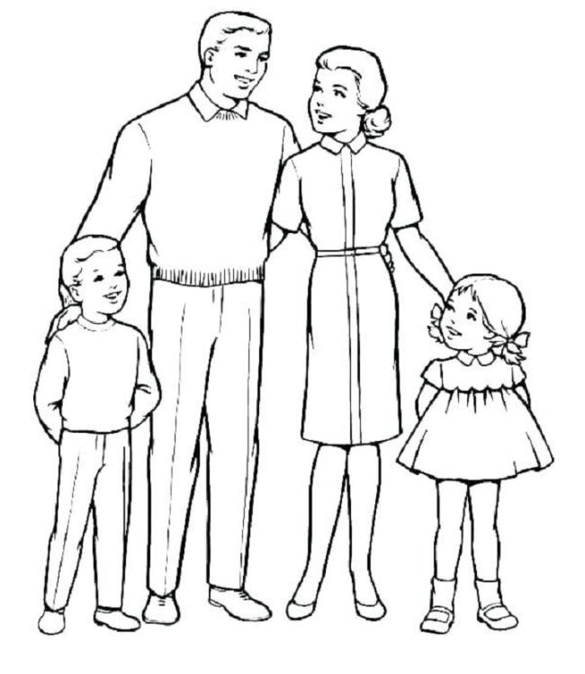 Collection of beautiful family coloring pictures