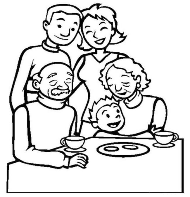 Collection of beautiful family coloring pictures