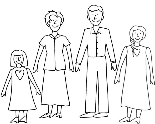 Collection of beautiful family coloring pictures