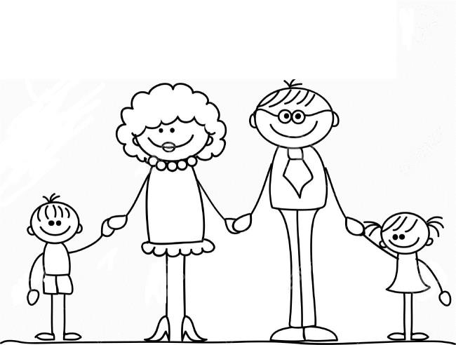 Collection of beautiful family coloring pictures