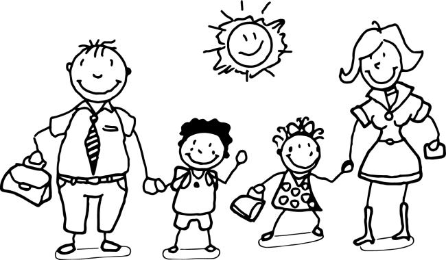 Collection of beautiful family coloring pictures