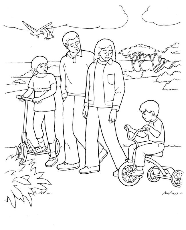 Collection of beautiful family coloring pictures