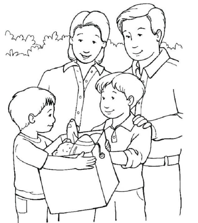 Collection of beautiful family coloring pictures