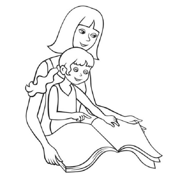 Collection of beautiful family coloring pictures