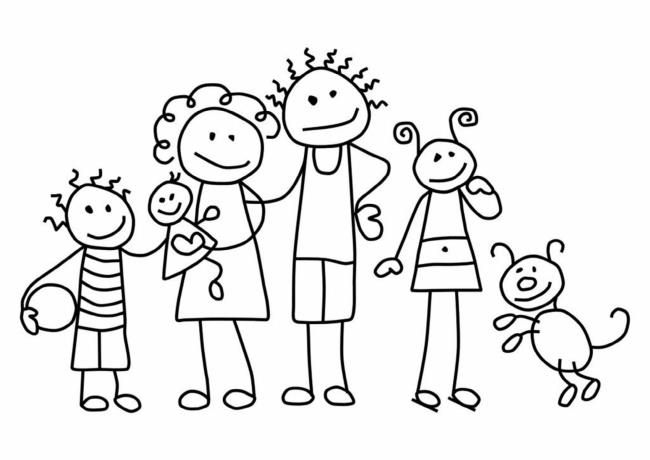 Collection of beautiful family coloring pictures