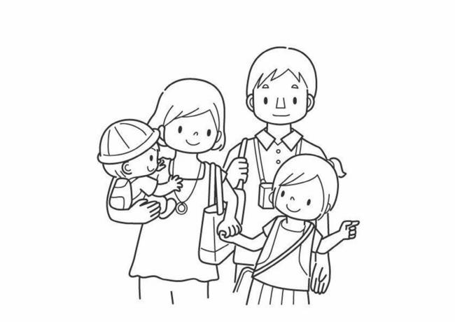 Collection of beautiful family coloring pictures