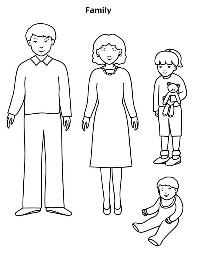 Collection of beautiful family coloring pictures