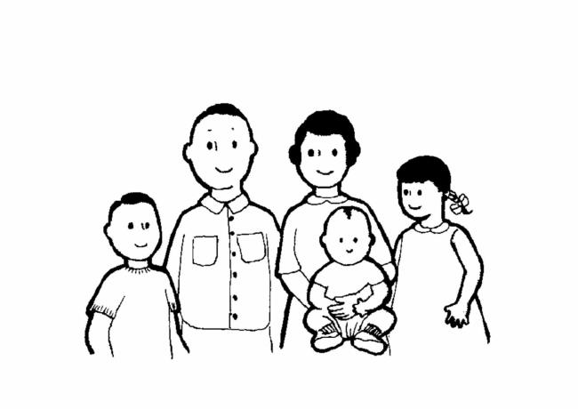 Collection of beautiful family coloring pictures