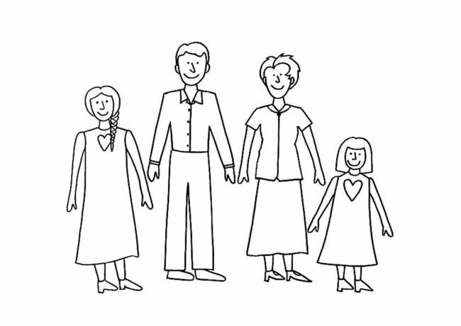 Collection of beautiful family coloring pictures