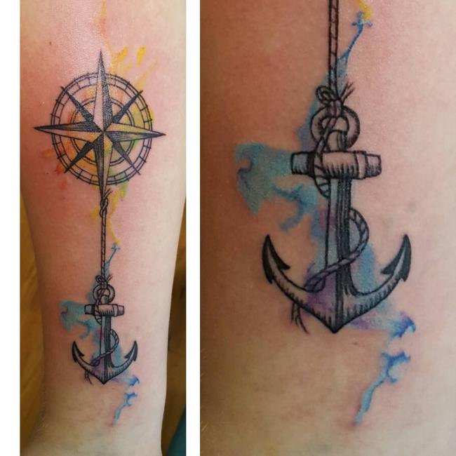 Collezione di modelli di tatuaggi di ancoraggio che sono estremamente unici e attraenti