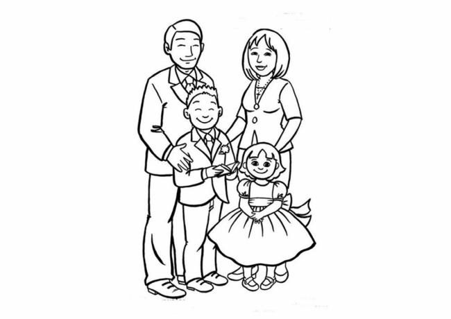 Collection of beautiful family coloring pictures