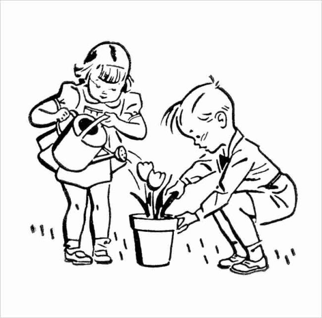 Collection of the most beautiful garden coloring pictures for kids