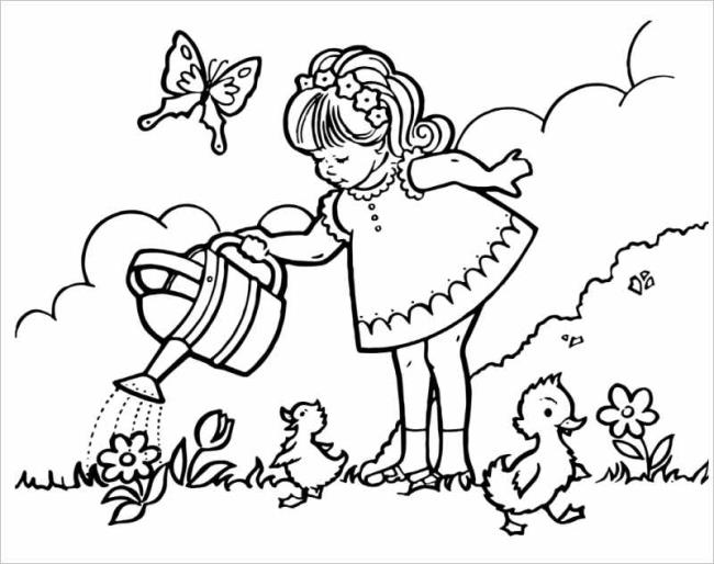 Collection of the most beautiful garden coloring pictures for kids