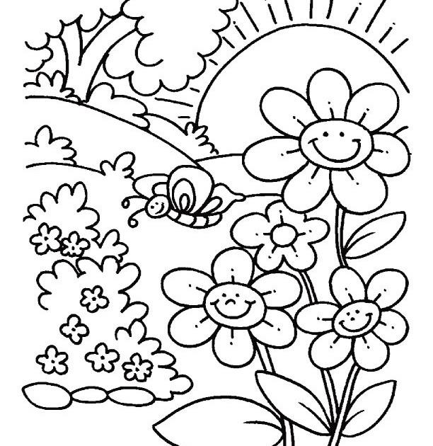 Collection of the most beautiful garden coloring pictures for kids