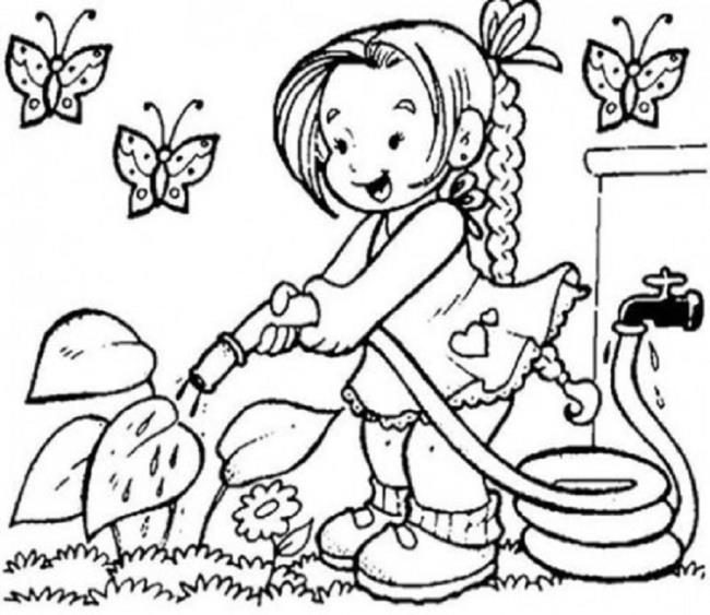 Collection of the most beautiful garden coloring pictures for kids