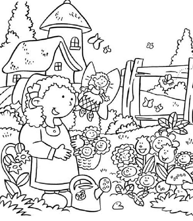 Collection of the most beautiful garden coloring pictures for kids