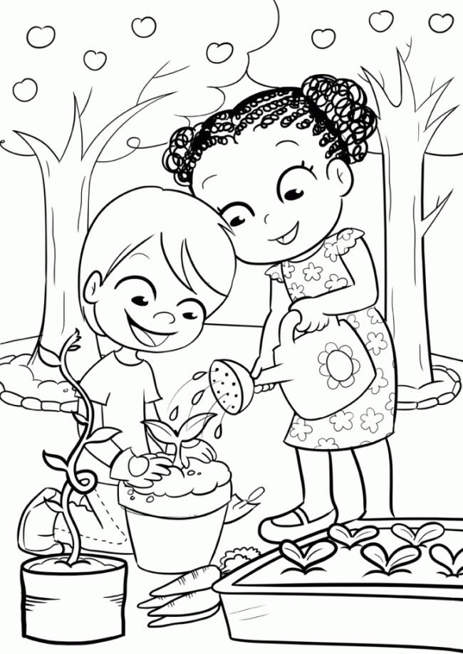 Collection of the most beautiful garden coloring pictures for kids