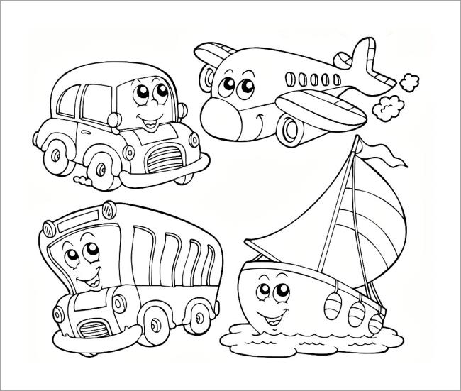 Summary of beautiful coloring pictures of transportation