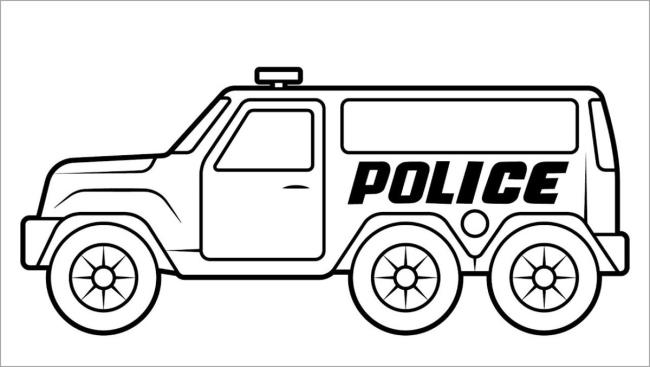 Sammlung von schönen Polizeiauto Malvorlagen