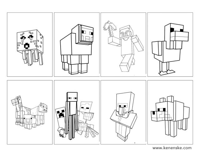 Koleksi gambar mewarnai Minecraft terbaik untuk anak-anak
